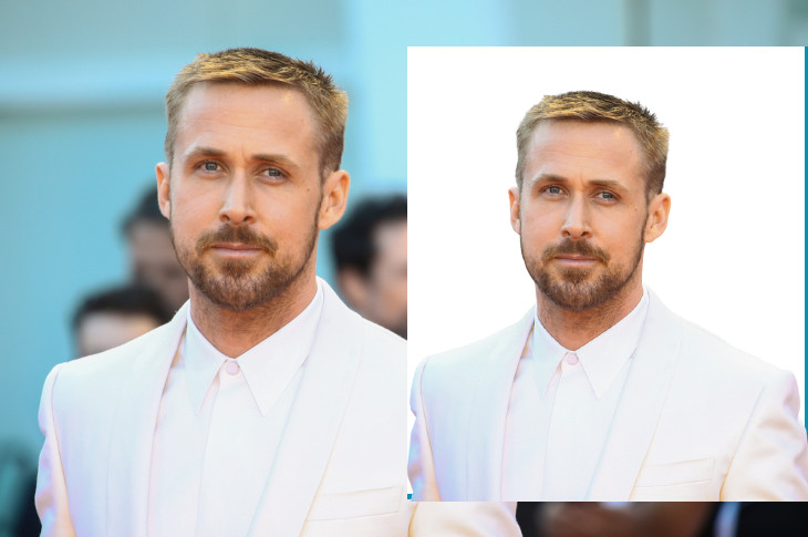 Ryan Gosling con y sin fondo